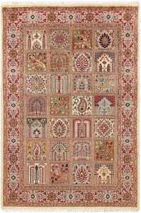 Bakhtiar Pakistan Senneh Rectangle Geometric Medium Wool 4′ 6 x 6′ 8 / 137 x 203  – 78656793