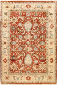 Mahallat (Mahal) Curvilinear Rectangle Wool Chocolate 4′ 6 x 6′ 8 / 137 x 203  – 78656803