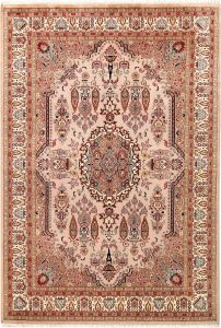 Sepahan Curvilinear Rectangle Wool Misty Rose 4′ 6 x 6′ 8 / 137 x 203  – 78656811