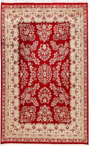Mahallat (Mahal) Curvilinear Rectangle Wool Red 4′ 6 x 7′ 3 / 137 x 221  – 78656822