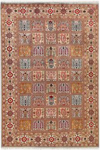 Bakhtiar Pakistan Senneh Rectangle Geometric Medium Wool 4′ 6 x 6′ 7 / 137 x 201  – 78656835