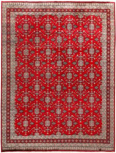 Caucasian Curvilinear Rectangle Worsted Wool Red 8′ 1 x 10′ 6 / 246 x 320  – 78658454