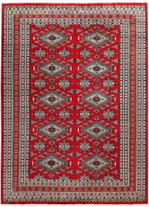 Caucasian Curvilinear Rectangle Worsted Wool Red 8′ x 10′ 11 / 244 x 333  – 78658465