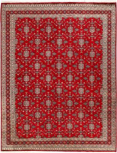 Caucasian Curvilinear Rectangle Worsted Wool Red 8′ 2 x 10′ 6 / 249 x 320  – 78658471