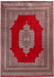 Caucasian Curvilinear Rectangle Worsted Wool Red 8′ 2 x 11′ 3 / 249 x 343  – 78658474