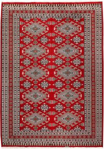 Caucasian Curvilinear Rectangle Worsted Wool Red 8′ 1 x 11′ 4 / 246 x 346  – 78658477