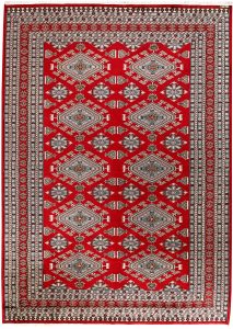 Caucasian Curvilinear Rectangle Worsted Wool Red 8′ x 11′ 5 / 244 x 348  – 78658479