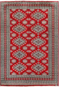 Caucasian Curvilinear Rectangle Worsted Wool Red 8′ 2 x 11′ 10 / 249 x 361  – 78658494