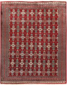 Caucasian Curvilinear Rectangle Worsted Wool Red 8′ 2 x 10′ 3 / 249 x 313  – 78658502