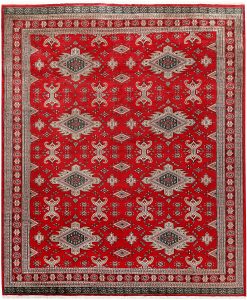 Caucasian Curvilinear Rectangle Worsted Wool Red 8′ 1 x 9′ 8 / 246 x 295  – 78658504