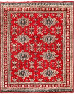 Caucasian Curvilinear Rectangle Worsted Wool Red 6′ 9 x 8′ 7 / 206 x 262  – 78658584