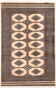 Jaldar Geometric Rectangle Worsted Wool Blanched Almond 4′ 2 x 6′ 4 / 127 x 193  – 78658631