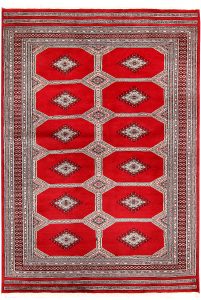 Jaldar Geometric Rectangle Worsted Wool Red 4′ 7 x 6′ 7 / 140 x 201  – 78658645
