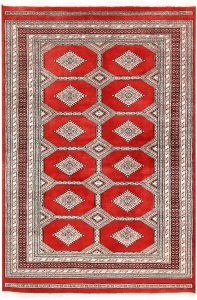 Jaldar Geometric Rectangle Worsted Wool Red 4′ 8 x 6′ 10 / 142 x 208  – 78658686