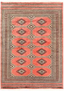 Jaldar Geometric Rectangle Worsted Wool Light Salmon 4′ 7 x 6′ 5 / 140 x 196  – 78658698