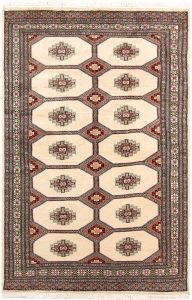 Jaldar Geometric Rectangle Worsted Wool Blanched Almond 4′ 6 x 6′ 10 / 137 x 208  – 78658711