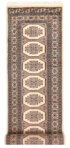 Jaldar Geometric Runner Worsted Wool Blanched Almond 2′ 7 x 10′ 6 / 79 x 320  – 78658753