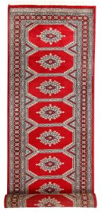 Jaldar Geometric Runner New Zealand Worsted Wool Red 2′ 7 x 10′ 3 / 79 x 313  – 78658842