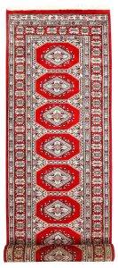 Jaldar Geometric Runner New Zealand Worsted Wool Red 2′ 7 x 9′ 11 / 79 x 302  – 78658855