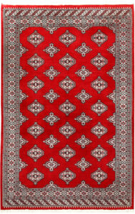 Jaldar Geometric Rectangle Wool Red 5′ x 7′ 11 / 152 x 241  – 78659103