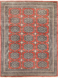 Pa-i-Fil Turkoman Pakistan Ghiordes Rectangle Geometric Large Wool 8′ 2 x 11′ 2 / 249 x 340  – 78659173