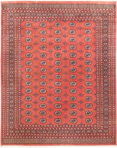Bokhara Pakistan Ghiordes Rectangle Geometric Large Wool 8′ x 10′ / 244 x 305  – 78659427