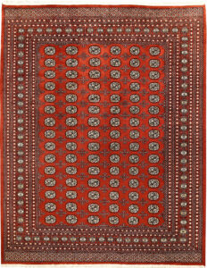Bokhara Pakistan Ghiordes Rectangle Geometric Large Wool 8′ x 10′ 2 / 244 x 310  – 78659441