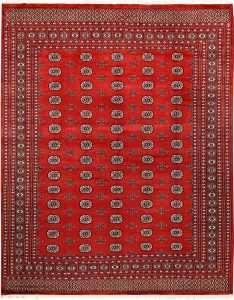 Bokhara Pakistan Ghiordes Rectangle Geometric Large Wool 8′ 3 x 10′ 4 / 252 x 315  – 78659449