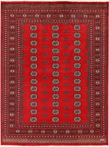 Bokhara Pakistan Ghiordes Rectangle Geometric Large Wool 6′ 8 x 8′ 10 / 203 x 269  – 78659755