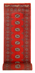 Bokhara Pakistan Ghiordes Runner Geometric Medium Wool 2′ 6 x 14′ 5 / 76 x 440  – 78660018