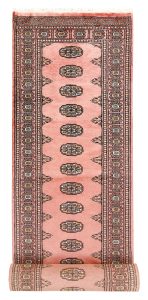 Bokhara Pakistan Ghiordes Runner Geometric Medium Wool 2′ 7 x 13′ 5 / 79 x 409  – 78660081