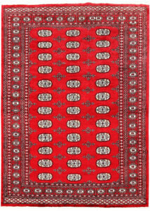 Bokhara Pakistan Ghiordes Rectangle Geometric Medium Wool 5′ 11 x 8′ 2 / 180 x 249  – 78660106
