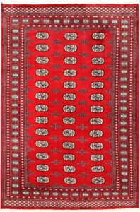 Bokhara Pakistan Ghiordes Rectangle Geometric Medium Wool 5′ 11 x 8′ 10 / 180 x 269  – 78660112