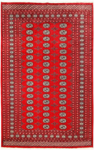Bokhara Pakistan Ghiordes Rectangle Geometric Large Wool 6′ 1 x 9′ 6 / 185 x 290  – 78660114