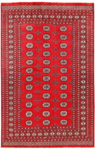 Bokhara Pakistan Ghiordes Rectangle Geometric Medium Wool 6′ 1 x 8′ 10 / 185 x 269  – 78660121