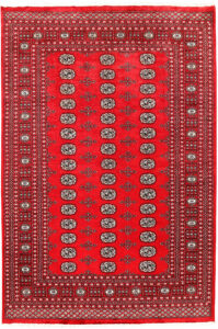 Bokhara Pakistan Ghiordes Rectangle Geometric Large Wool 6′ 1 x 8′ 11 / 185 x 272  – 78660123