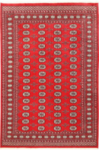 Bokhara Pakistan Ghiordes Rectangle Geometric Medium Wool 6′ x 9′ / 183 x 274  – 78660146