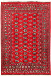 Bokhara Pakistan Ghiordes Rectangle Geometric Medium Wool 5′ 11 x 8′ 9 / 180 x 267  – 78660157