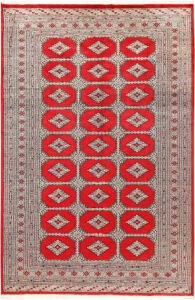 Jaldar Geometric Rectangle Wool Red 6′ x 9′ 3 / 183 x 282  – 78660188