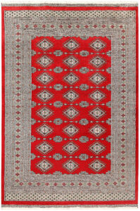Jaldar Geometric Rectangle Wool Red 6′ 2 x 9′ 1 / 188 x 277  – 78660191