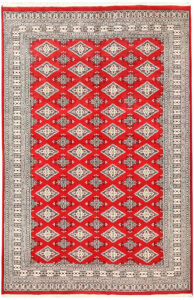 Jaldar Geometric Rectangle Wool Red 6′ 1 x 9′ 3 / 185 x 282  – 78660198