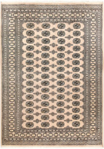 Bokhara Pakistan Ghiordes Rectangle Geometric Medium Wool 6′ 1 x 8′ 8 / 185 x 264  – 78660217