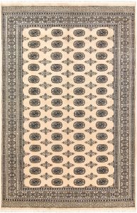 Bokhara Pakistan Ghiordes Rectangle Geometric Large Wool 6′ x 9′ 1 / 183 x 277  – 78660223