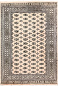Bokhara Pakistan Ghiordes Rectangle Geometric Medium Wool 6′ x 8′ 11 / 183 x 272  – 78660287