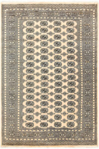 Bokhara Pakistan Ghiordes Rectangle Geometric Large Wool 6′ x 9′ 1 / 183 x 277  – 78660291