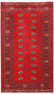 Bokhara Pakistan Ghiordes Rectangle Geometric Medium Wool 5′ x 8′ 6 / 152 x 259  – 78660329