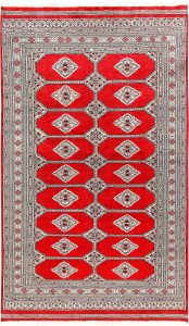 Jaldar Geometric Rectangle Wool Red 5′ 1 x 8′ 6 / 155 x 259  – 78660375