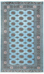 Bokhara Pakistan Ghiordes Rectangle Geometric Medium Wool 5′ 1 x 8′ 5 / 155 x 257  – 78660384