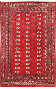 Bokhara Pakistan Ghiordes Rectangle Geometric Medium Wool 5′ 5 x 8′ 6 / 165 x 259  – 78660402