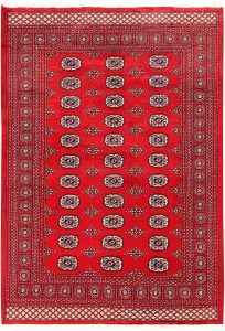 Bokhara Pakistan Ghiordes Rectangle Geometric Medium Wool 5′ 7 x 8′ / 170 x 244  – 78660577
